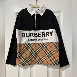 Boys 8y Authentic Burberry long sleeve polo